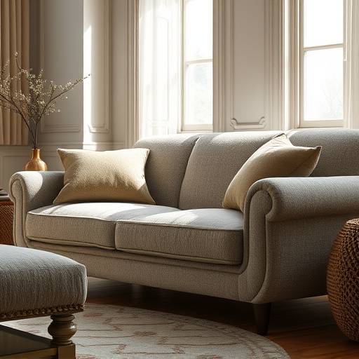 Elegant sofa i ullstoff