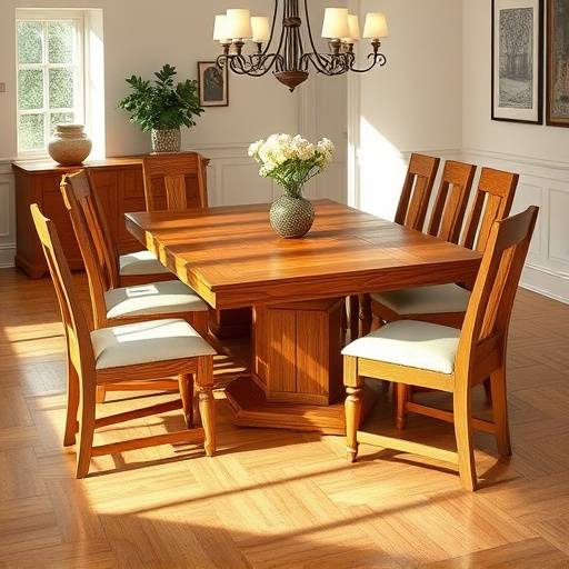 Elegant spisebord i massiv eik med plass til 8 personer